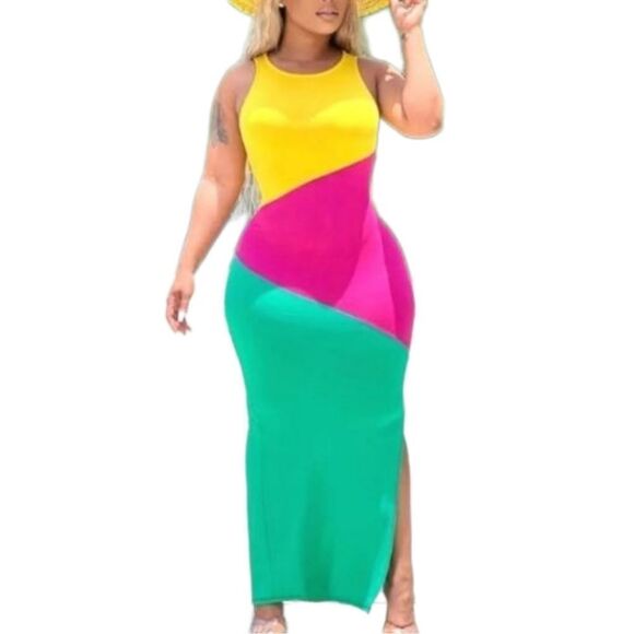 Beautiful color block dress sz 1x - Picture 1 of 3